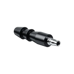 Black quick-release adapter connector with chrome tip for attachment compatibility