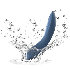 Blue We-Vibe Rave 2 vibrator splashing into water, highlighting waterproof design