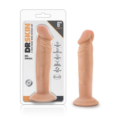 Blush Dr. Skin Dr. Small 6-inch vanilla dildo with suction cup base in retail packaging