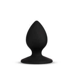 Blush Temptasia Slut Plug in black silicone, tapered tip with flared suction base