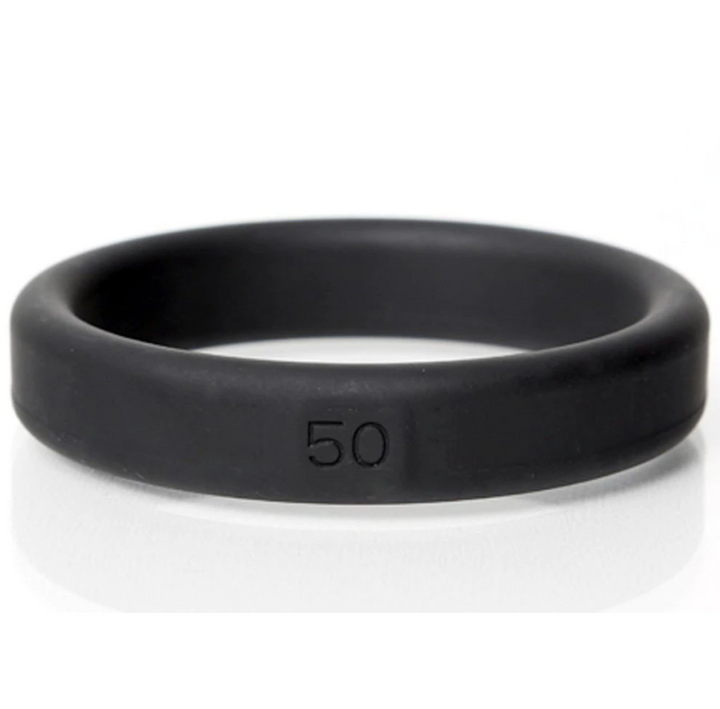 Boneyard Silicone Ring 50mm in matte black, size number embossed on the band