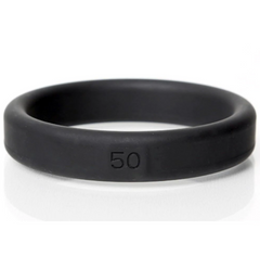 Boneyard Silicone Ring 50mm in matte black, size number embossed on the band