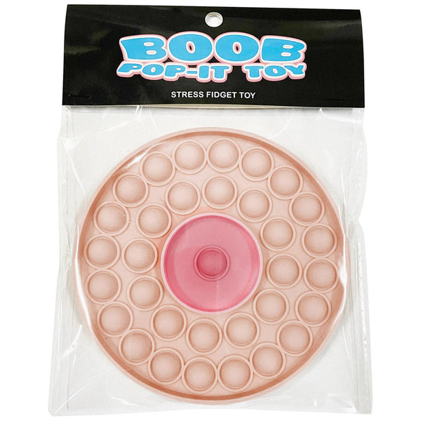 Boob Pop-It Fidget Toy by Kheper Games in pink silicone, sealed in retail packaging