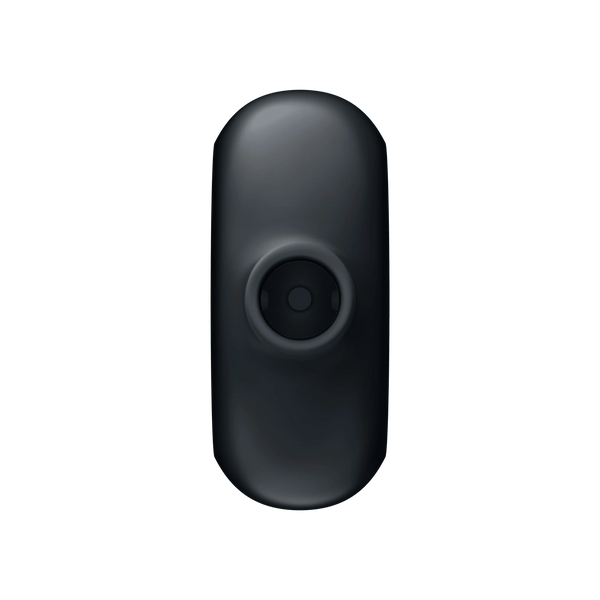 Bottom of black Satisfyer Pro To Go 3 revealing recessed magnetic charging port contact point