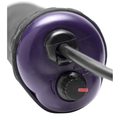 Bottom end of wand showing power cord connection port and rotary intensity control with red indicator