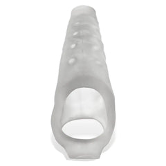 Bottom-facing view of Oxballs Snake sheath displaying open oval base opening clearly