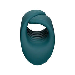 Bottom view of Gush massager revealing ribbed interior texture and flexible ring attachment