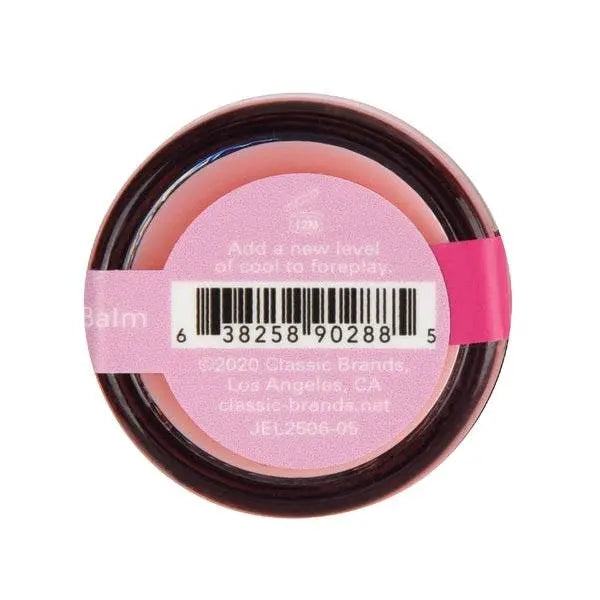 Bottom label of Nipple Nibblers Cool Tingle Balm showing barcode and Classic Brands info