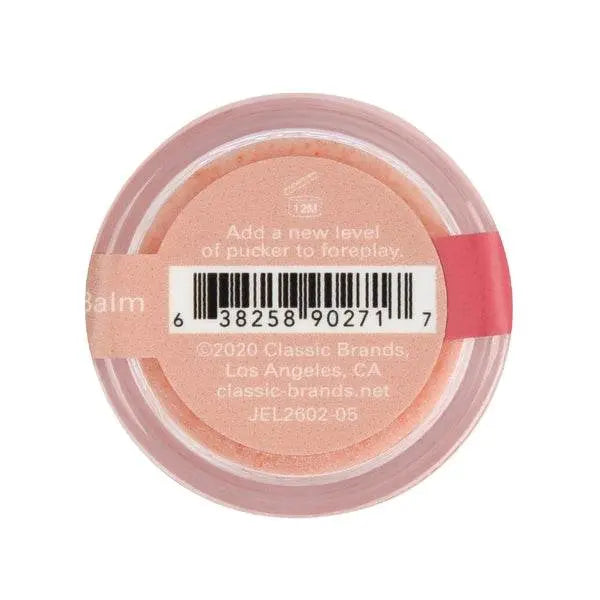 Bottom label of Nipple Nibblers Peach Pizazz showing barcode, Classic Brands info, and usage note
