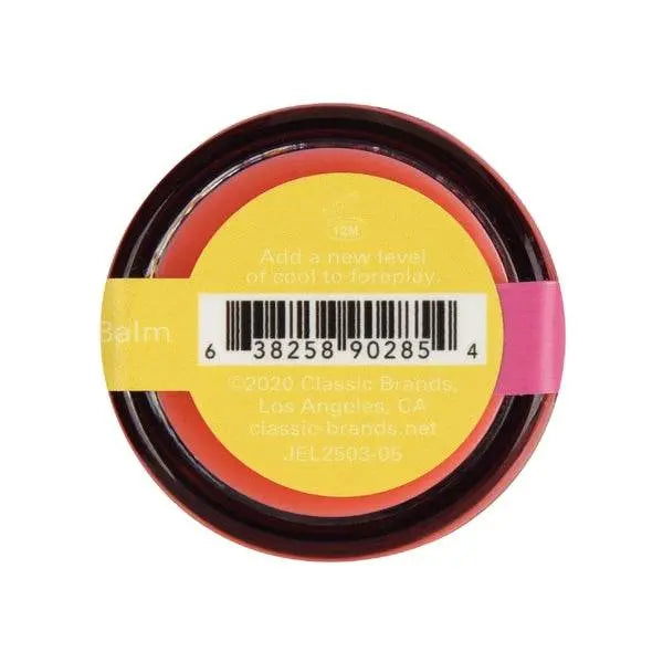Bottom label of Nipple Nibblers Pink Lemonade balm showing barcode and Classic Brands info