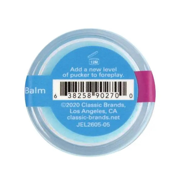 Bottom label of Nipple Nibblers Sour Pleasure Balm showing barcode and Classic Brands info