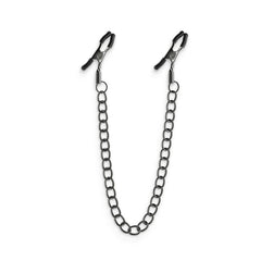 Bound DC2 gunmetal nipple clamps with adjustable duck-bill tips connected by a link chain