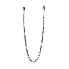Bound DC3 gunmetal nipple clamps with adjustable tweezer tips and dark curb chain