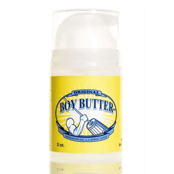 Boy Butter Original Formula 2 oz pump bottle, yellow label, personal lubricant