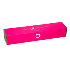Bright pink rectangular box for the Doxy Die Cast Breast Cancer Awareness Edition massager