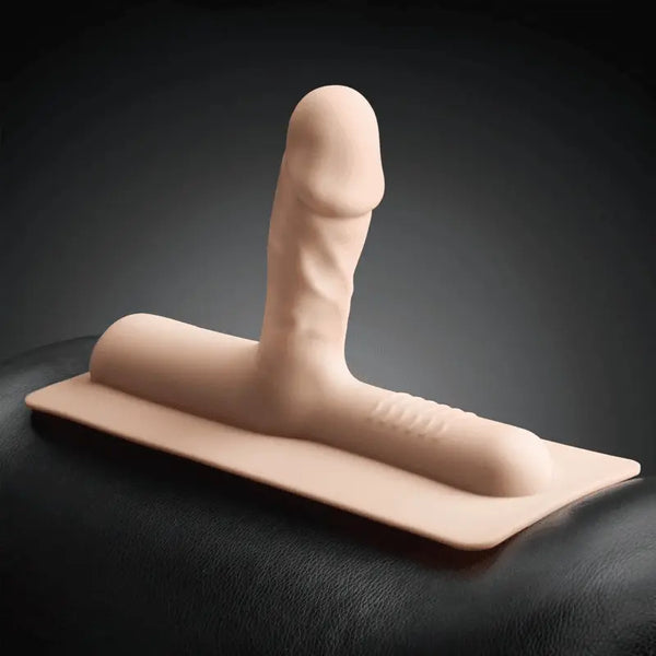 Bronco Realistic Silicone Attachment angled side view revealing textured shaft detail and base