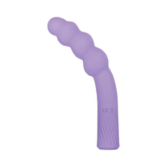 Bumpy Ride vibrator shown at a curve angle highlighting flexible beaded tip and textured handle