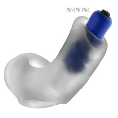 Close view of BUZZFUCK sling with Reverb Vibe fully inserted in the taint arm