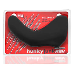 BUZZFUCK taint vibe-sling in retail packaging, Hunkyjunk REV plus-silicone label
