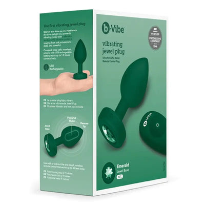 VIBRATING JEWEL PLUG | M/L | EMERALD GREEN - Dreamy Desire