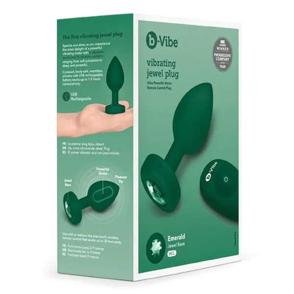 VIBRATING JEWEL PLUG | M/L | EMERALD GREEN - Dreamy Desire