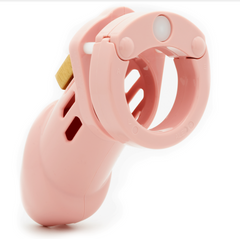 Close-up of CB-6000 pink cage showing ring attachment points and ventilation slot detail