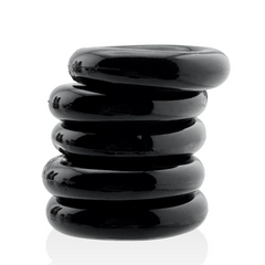 JACKER 5-STACK five-pack tube super-strong  cockrings BLACK