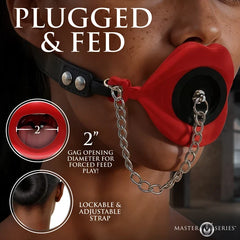 Master Series Plugged feeding gag, view 3