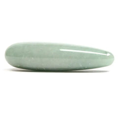 Chakrubs Indian Jade Original Wand dildo, smooth polished green stone, elongated teardrop form