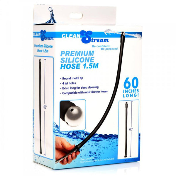 CleanStream 60-inch Premium Silicone Hose retail packaging showing product features and size
