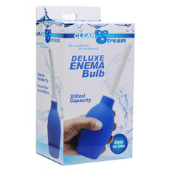 CleanStream Deluxe Enema Bulb packaging showing 300ml capacity and secure-seal screw nozzle feature