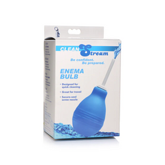 CleanStream Enema Bulb packaging highlighting travel-friendly design and quick-clean features