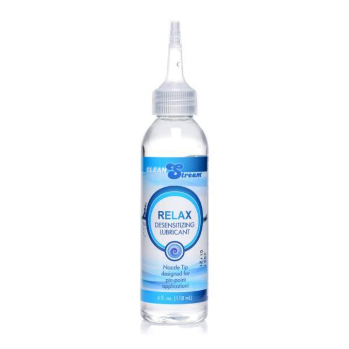 CleanStream Relax Desensitizing Lubricant 4 oz bottle with precision nozzle tip