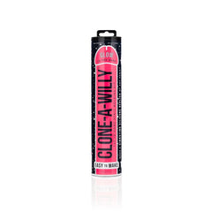 Clone A Willy Glow in the Dark cylindrical tube packaging with pink and black label detail