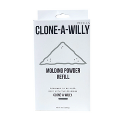 Clone-A-Willy Molding Powder Refill packaging showing product name, weight, and powder illustration