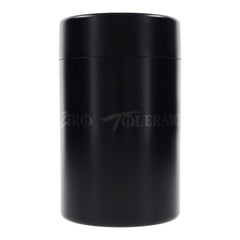 Closed black Zero Tolerance branded canister with matte finish and embossed logo