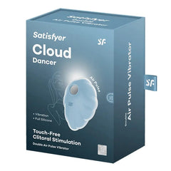 Cloud Dancer double air pulse vibrator packaging showing touch-free clitoral stimulation features