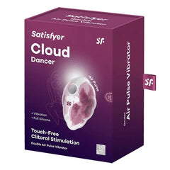 Cloud Dancer double air pulse vibrator packaging showing touch-free clitoral stimulation features