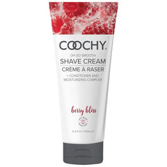 Coochy Oh So Smooth Shave Cream in Berry Bliss, 12.5 oz white tube with red cap