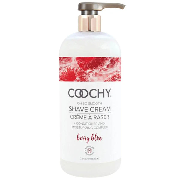 Coochy Oh So Smooth Shave Cream Berry Bliss 32oz pump bottle, front view