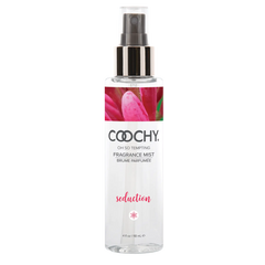 Coochy Seduction Fragrance Body Mist 4 fl oz clear spray bottle with pink floral label
