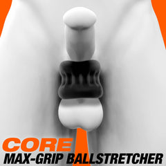 CORE max-grip ballstretcher shown in anatomical diagram illustrating placement and fit