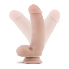 Coverboy Pizza Boy beige dildo shown from three angles highlighting flexible soft material