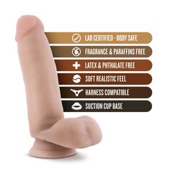 Coverboy Surfer Dude dildo displaying body-safe, harness-compatible, suction cup features