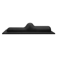 The Cowgirl Bareback Smooth Silicone Attachment in black, side profile on white background