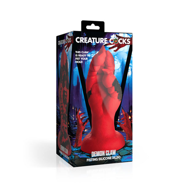 Creature Cocks Demon Claw Fisting Silicone Dildo shown in retail packaging box front view