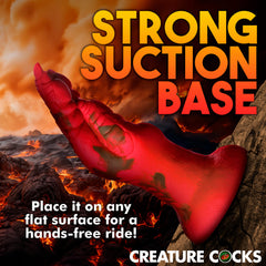 Creature Cocks Demon Claw strong suction base shown attached to flat surface hands-free