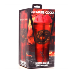 Creature Cocks Dragon Snatch Dragon Stroker displayed upright inside branded retail packaging box