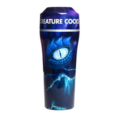 Creature Cocks Pussidon stroker exterior showing sea monster eye artwork on dark blue casing
