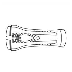 Cross-section diagram showing internal canal texture and ridged chamber detail of the masturbator sleeve